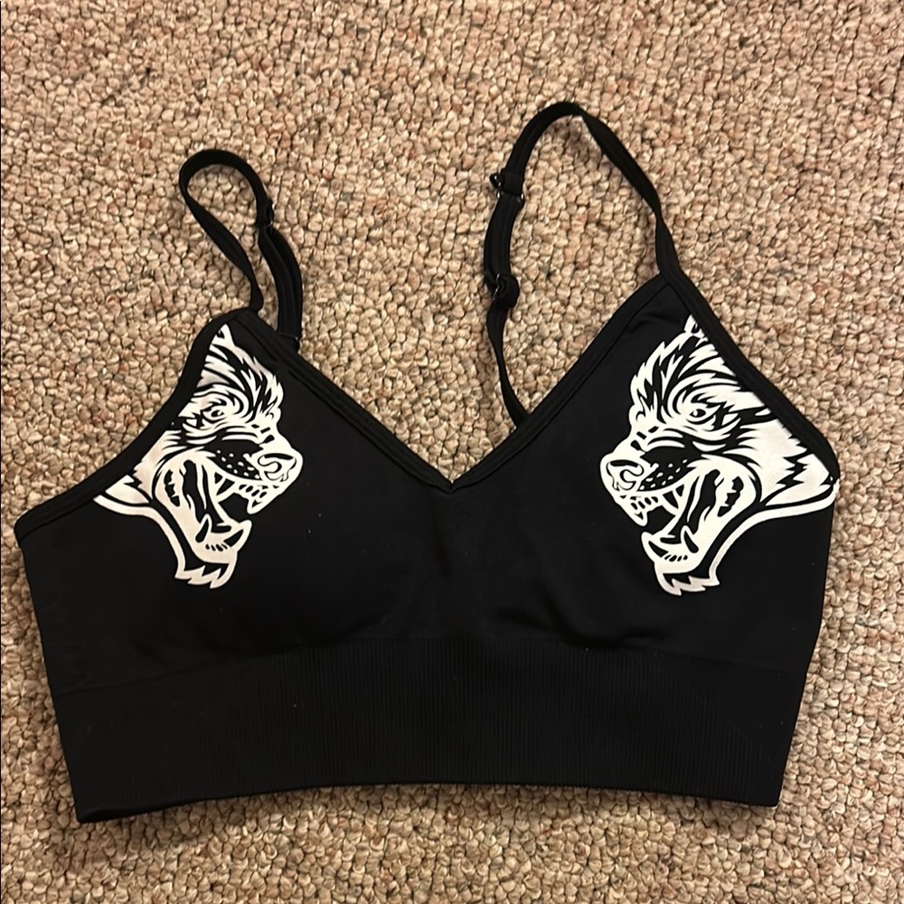Darc Sport Black Bra with White Graphic